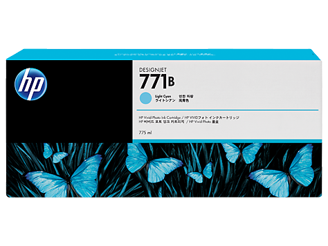 Genuine Original HP 771B 775ml Light Cyan DesignJet Ink Cartridge (B6Y04A)