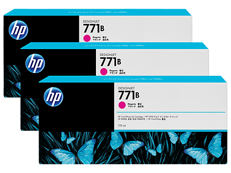 Genuine Original HP 771B 3 pack 775ml Magenta DesignJet Ink Cartridges (B6Y25A)