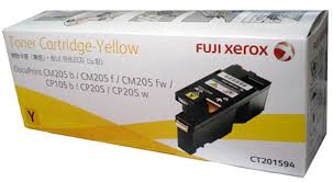 Genuine Original Fuji Xerox DP CP105 CM205 CP215 CM215   Standard Cap Yellow Toner (1.4k) CT201594