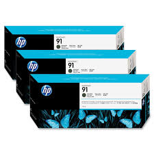 Original HP Ink 91 Matte Black Multipack 775ml x 3 C9480A