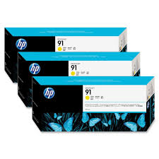 Original HP C9485A Ink 91 Yellow Multipack 775ml x 3